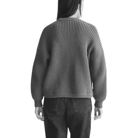 Madewell Sweater XS Cream Cardigan Chunky Shirttail Academia Knit Cottagecore - Picture 9 of 11